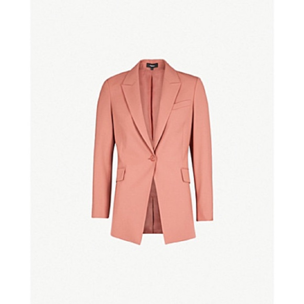 THEORY Etiennette Stretch-wool Blazer In Pink Russet